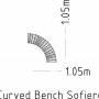 Sofiero Bench Curved 90°/Ø1400 фото 2